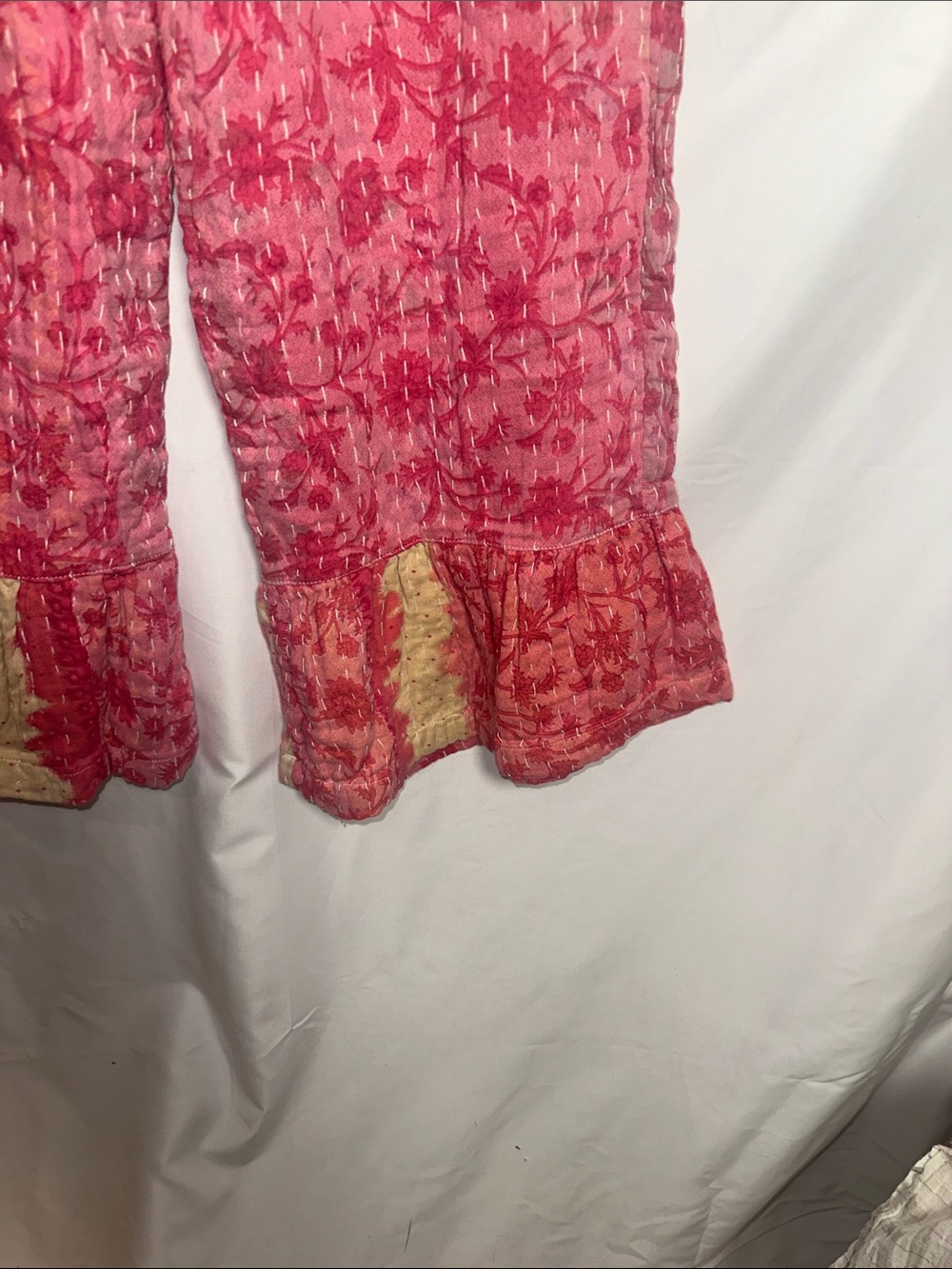 Source Unknown Pink Floral Smocked-Waist Wide Leg Pants - Picture 2 of 3